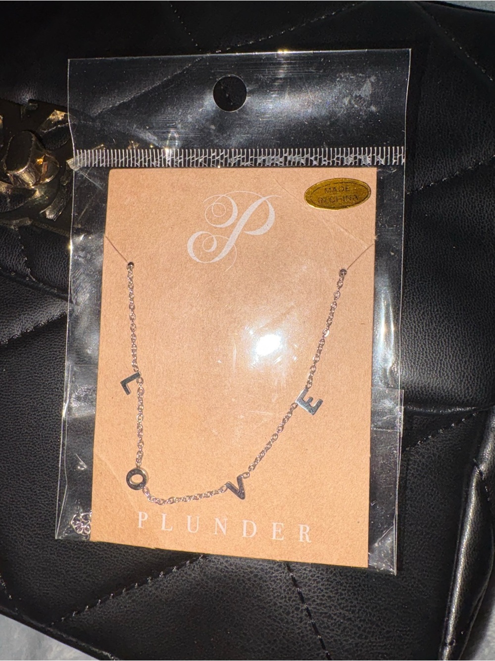 Plunder Silver LOVE Letter Necklace - Silver